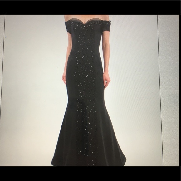 Eggplant pewter beaded gown - Picture 2 of 4